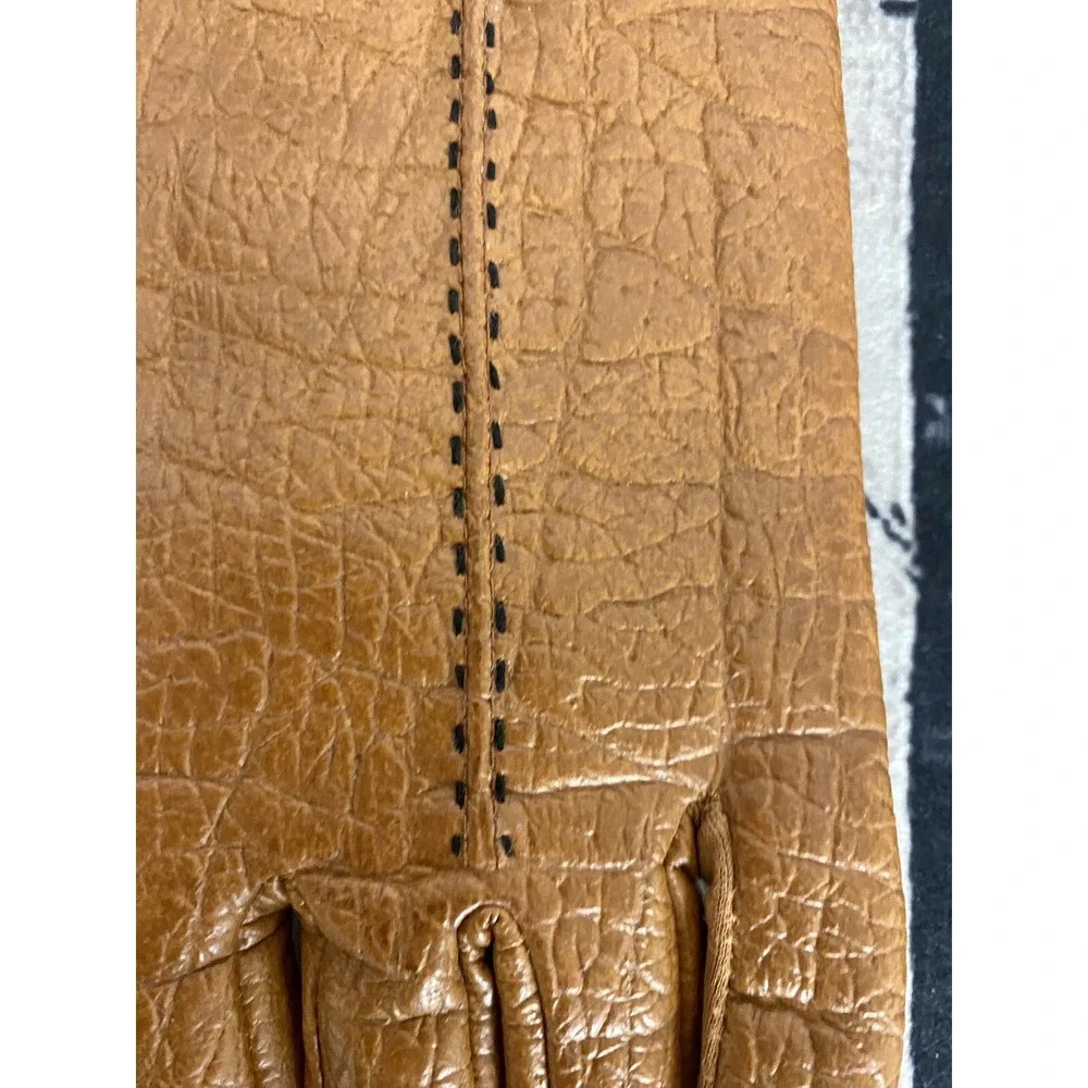 Vintage‎ Brown Gold Aris Snuggler Sherpa Lined Driving Gloves Women's Regular